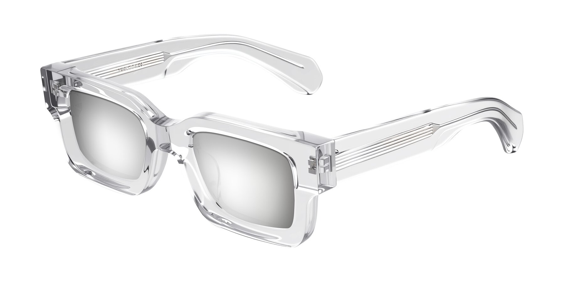 Angle of Nuria in Clear with Silver Mirrored Lenses