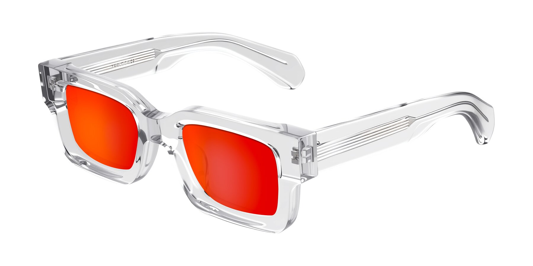 Angle of Nuria in Clear with Red Gold Mirrored Lenses