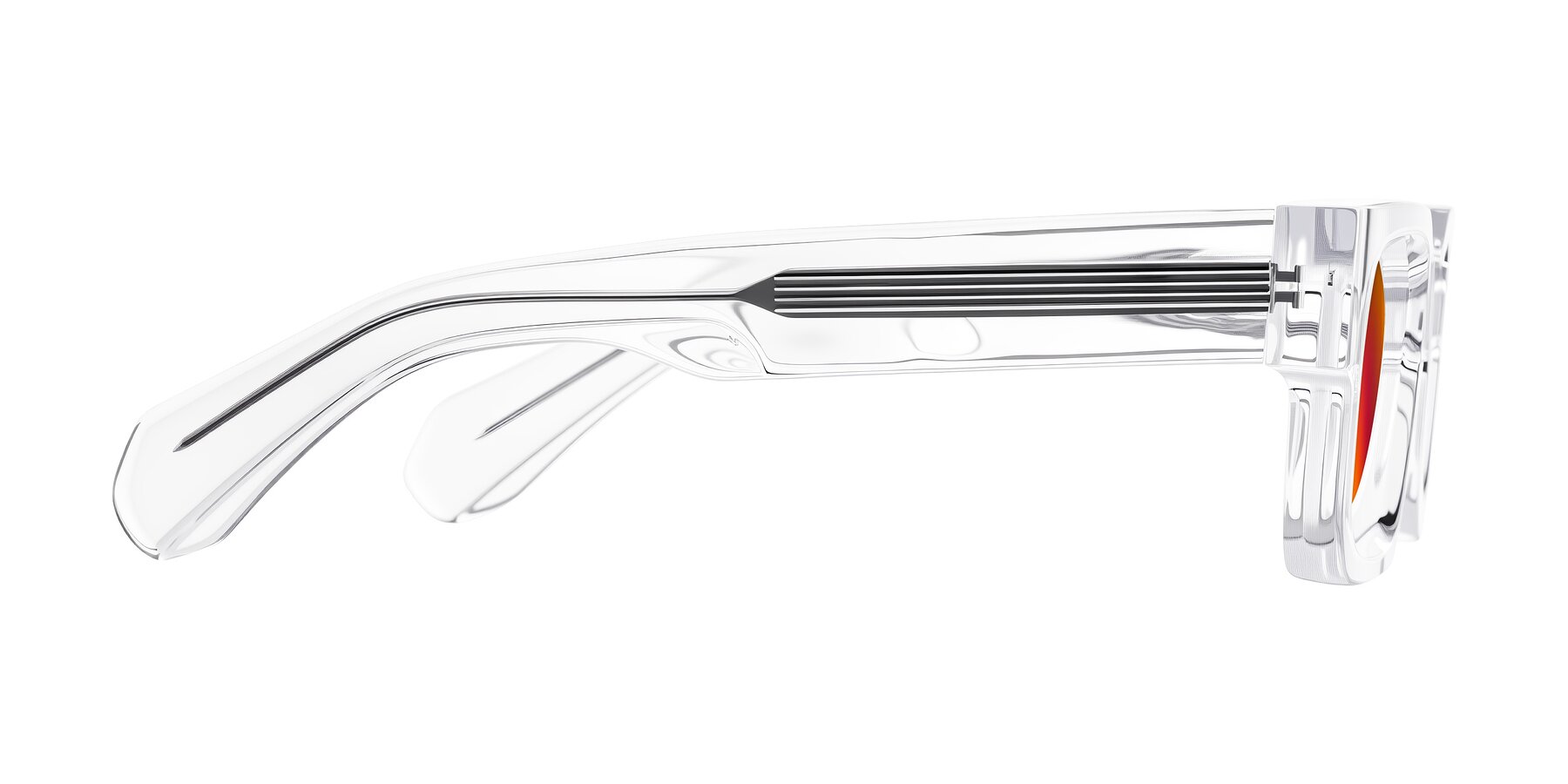 Side of Nuria in Clear with Red Gold Mirrored Lenses