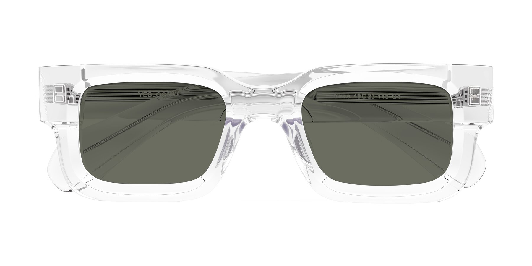 Folded Front of Nuria in Clear with Gray Polarized Lenses