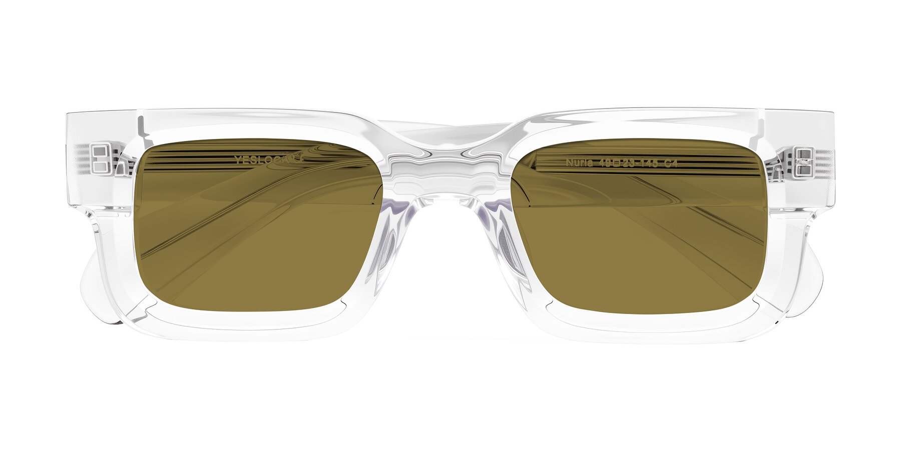 Folded Front of Nuria in Clear with Brown Polarized Lenses