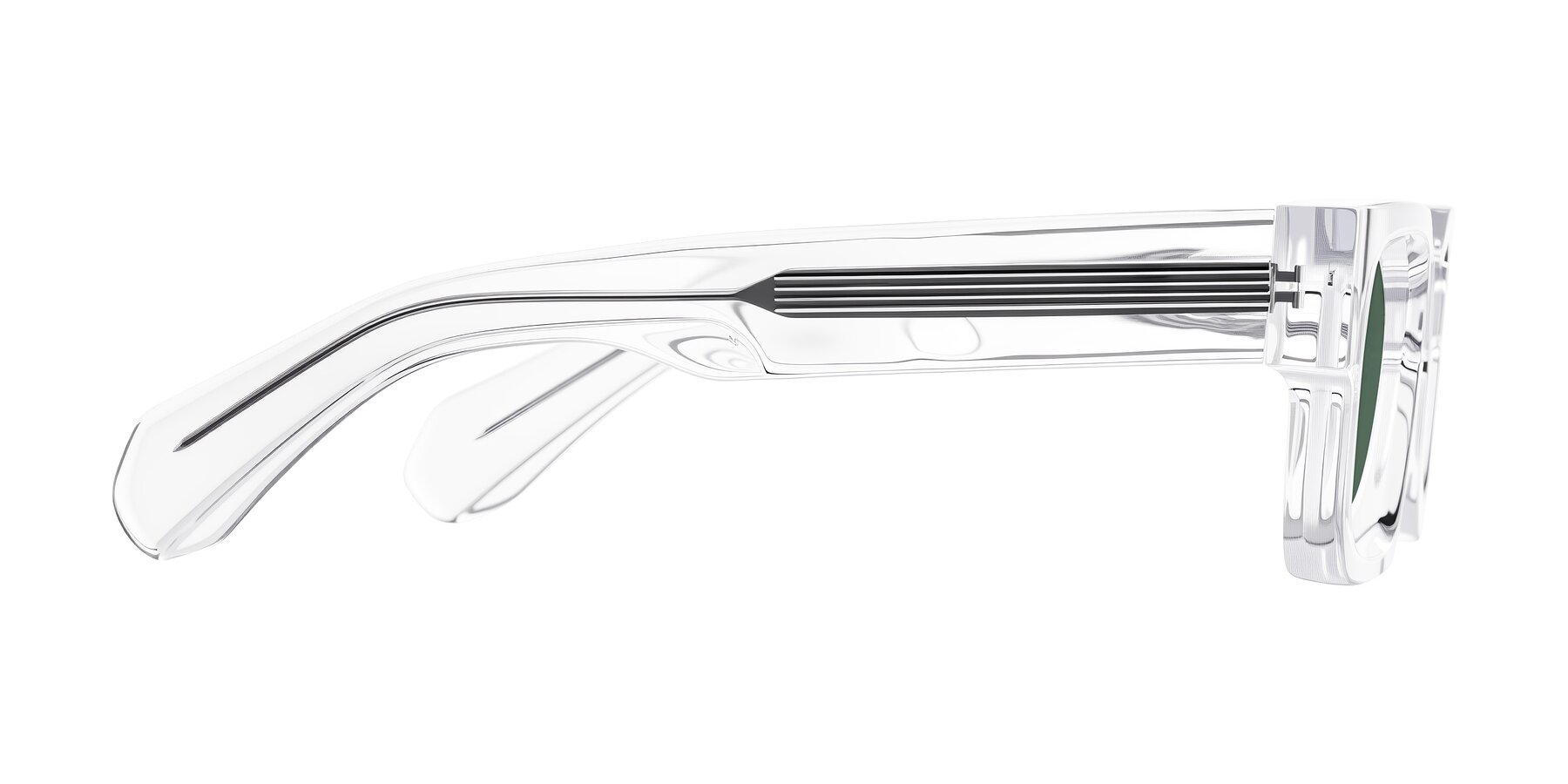 Side of Nuria in Clear with Green Polarized Lenses