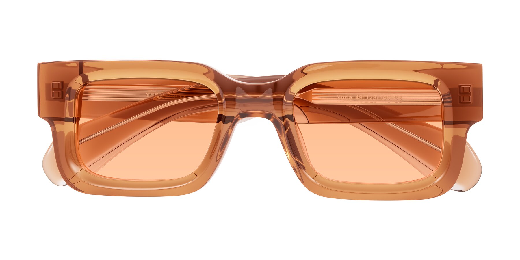 Folded Front of Nuria in Amber with Light Orange Tinted Lenses