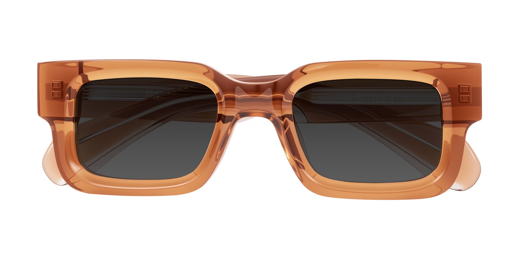 Folded Front of Nuria in Amber with Gray Tinted Lenses