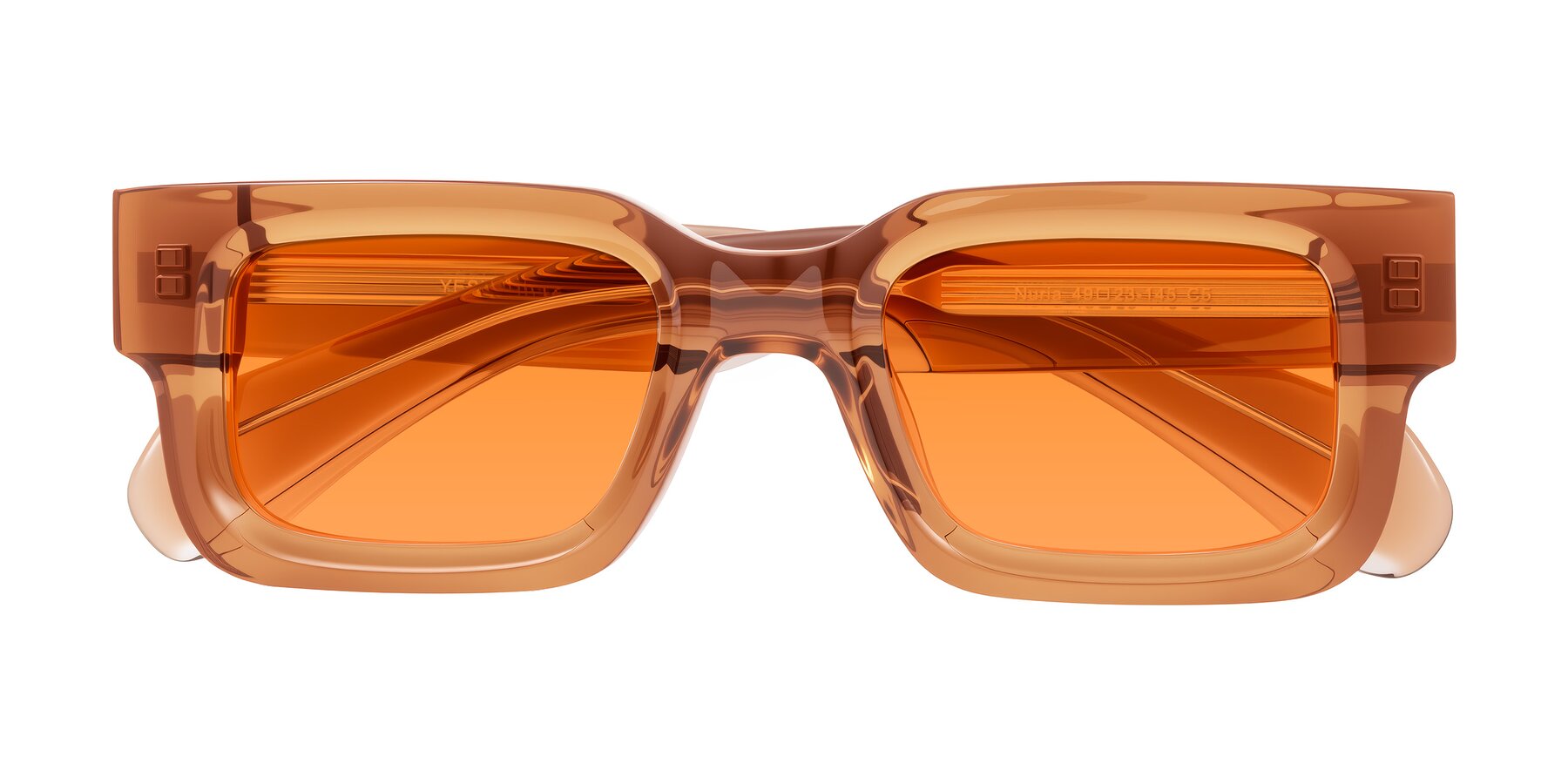 Folded Front of Nuria in Amber with Orange Tinted Lenses