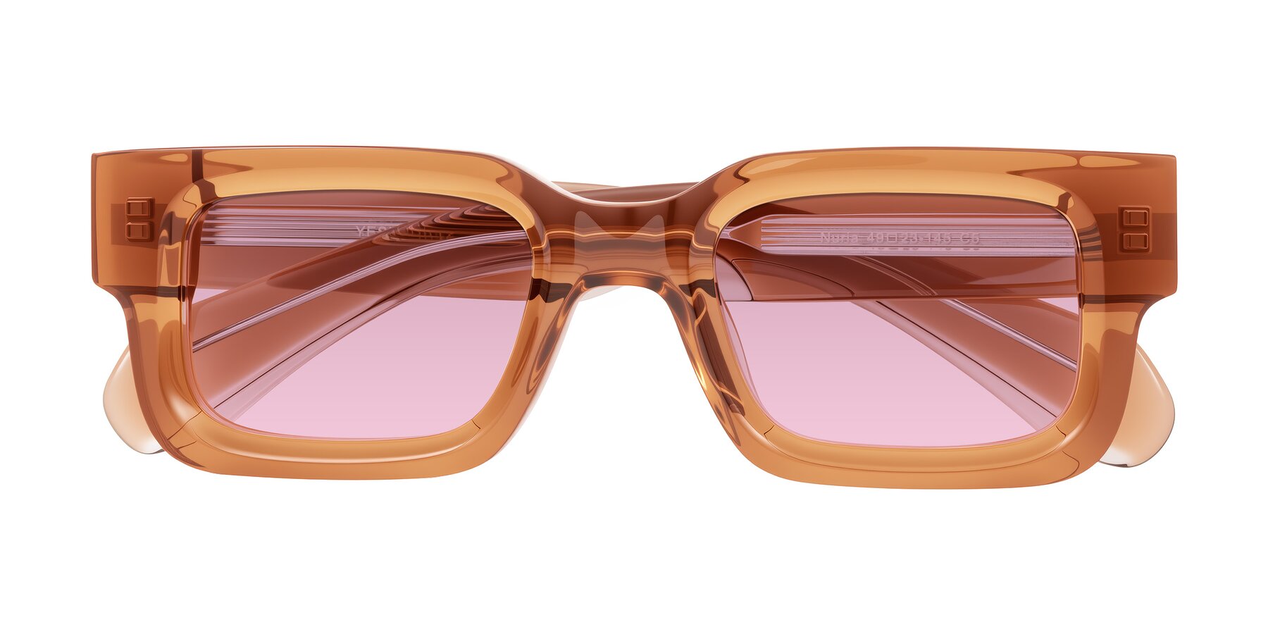 Folded Front of Nuria in Amber with Light Wine Tinted Lenses