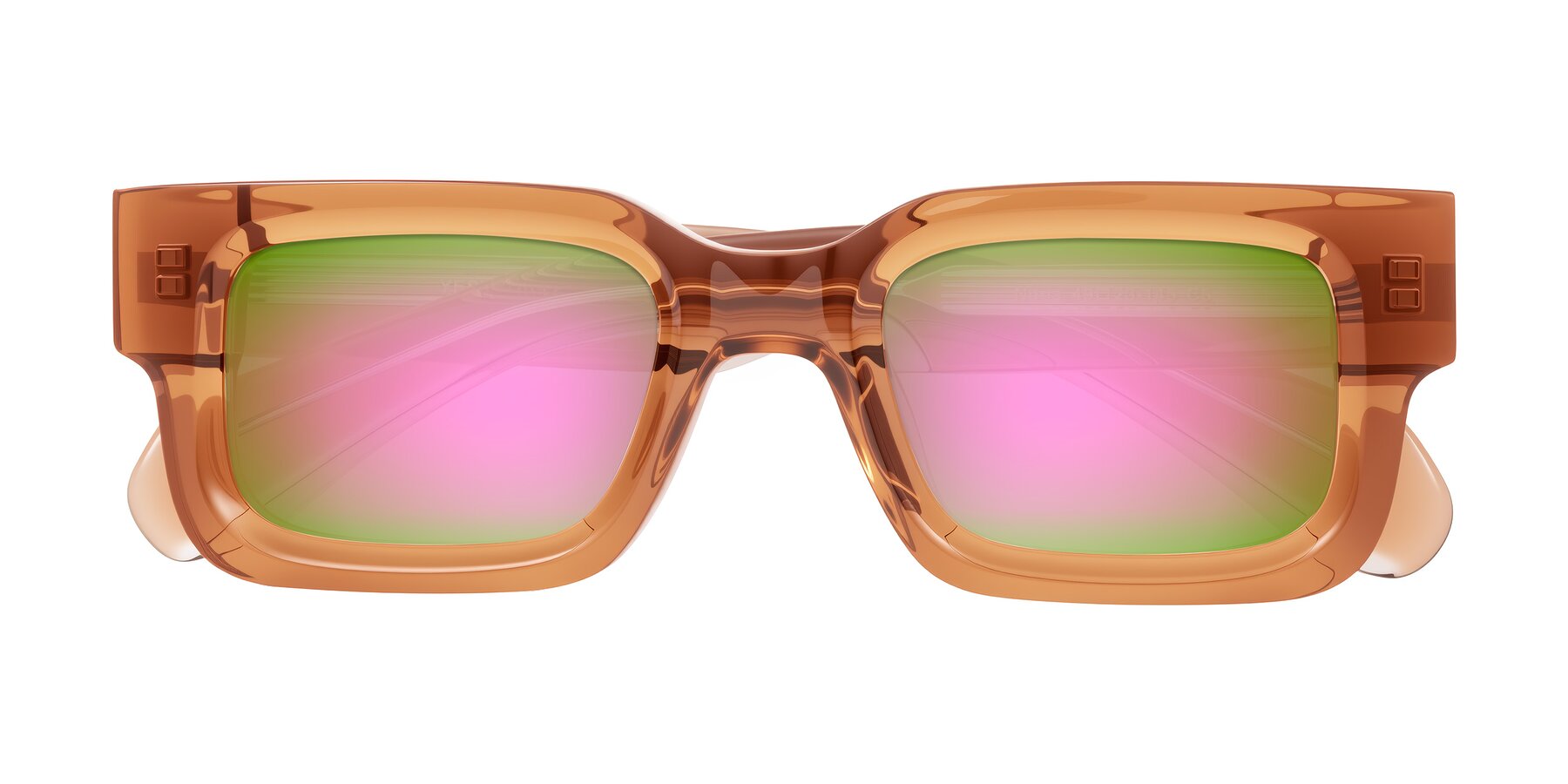Folded Front of Nuria in Amber with Pink Mirrored Lenses