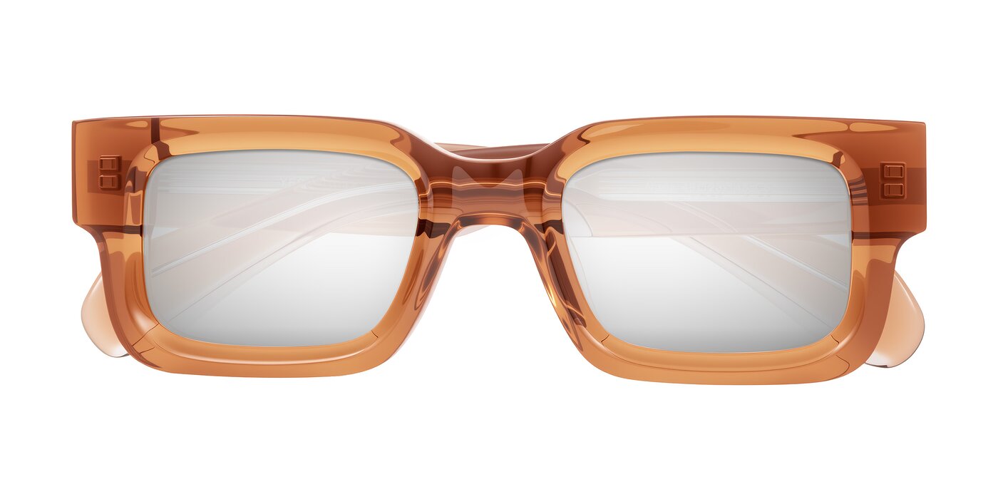 Nuria - Amber Flash Mirrored Sunglasses