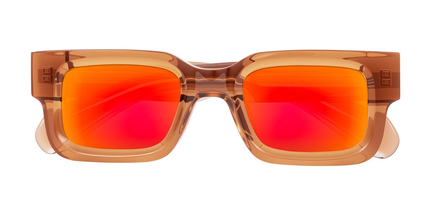 Nuria - Amber Flash Mirrored Sunglasses