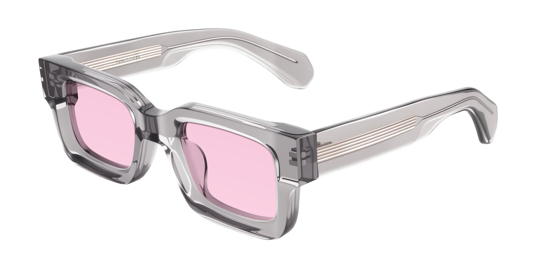 Angle of Nuria in Transparent Gray with Light Pink Tinted Lenses