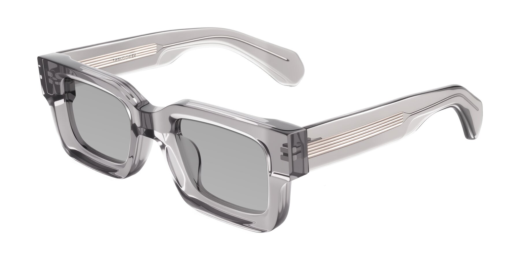 Angle of Nuria in Transparent Gray with Light Gray Tinted Lenses