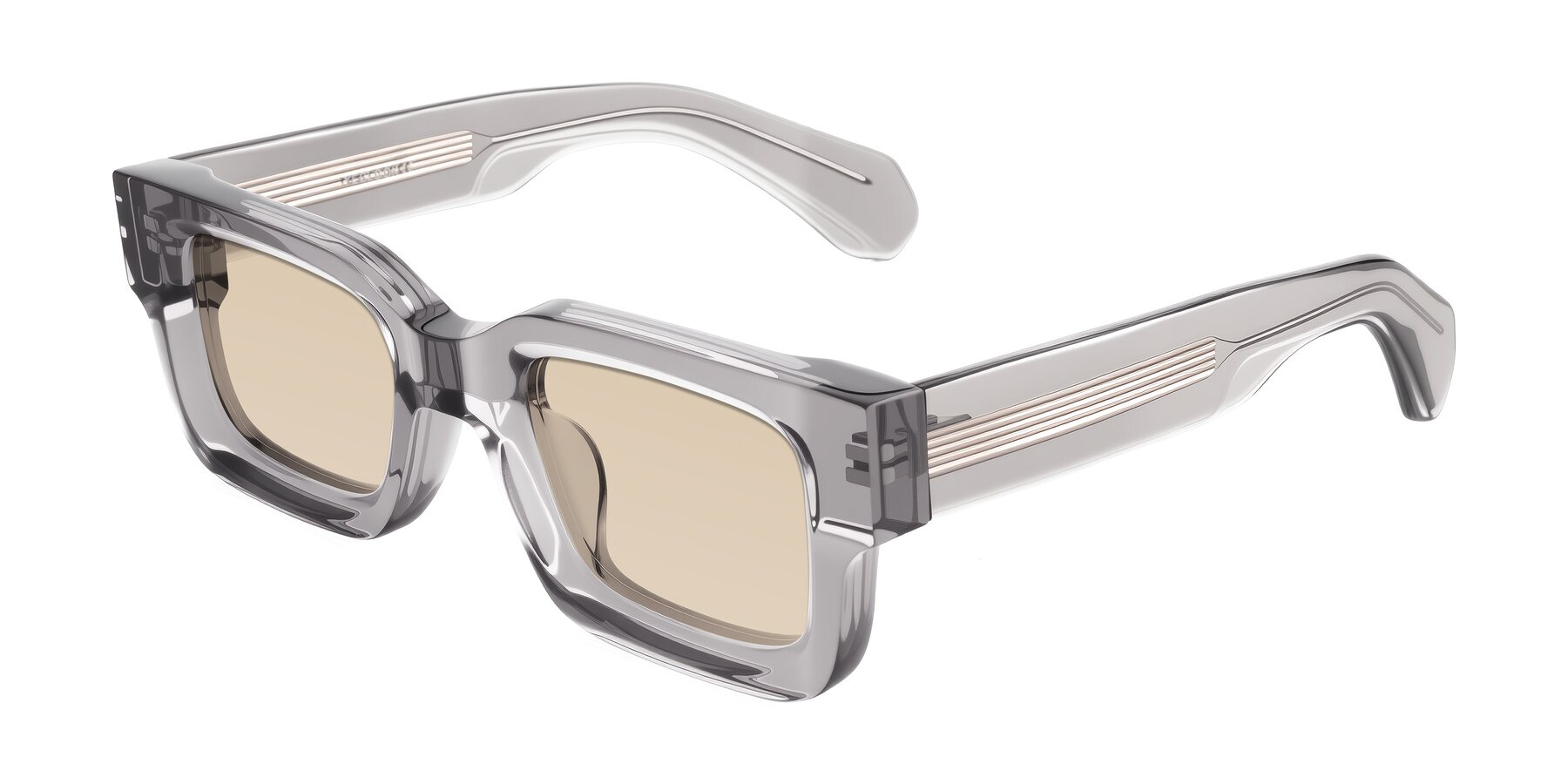 Angle of Nuria in Transparent Gray with Light Brown Tinted Lenses