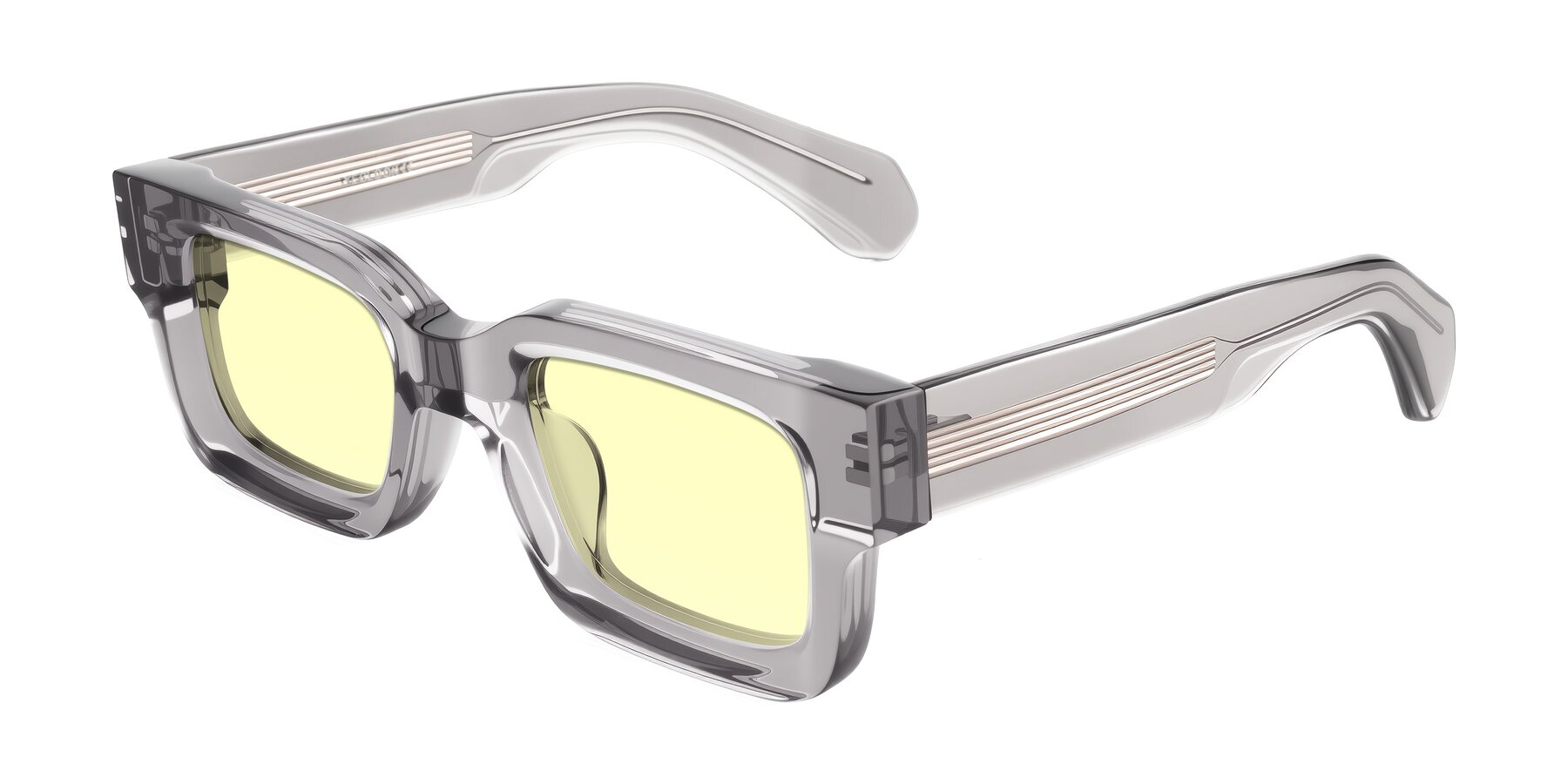 Angle of Nuria in Transparent Gray with Light Yellow Tinted Lenses