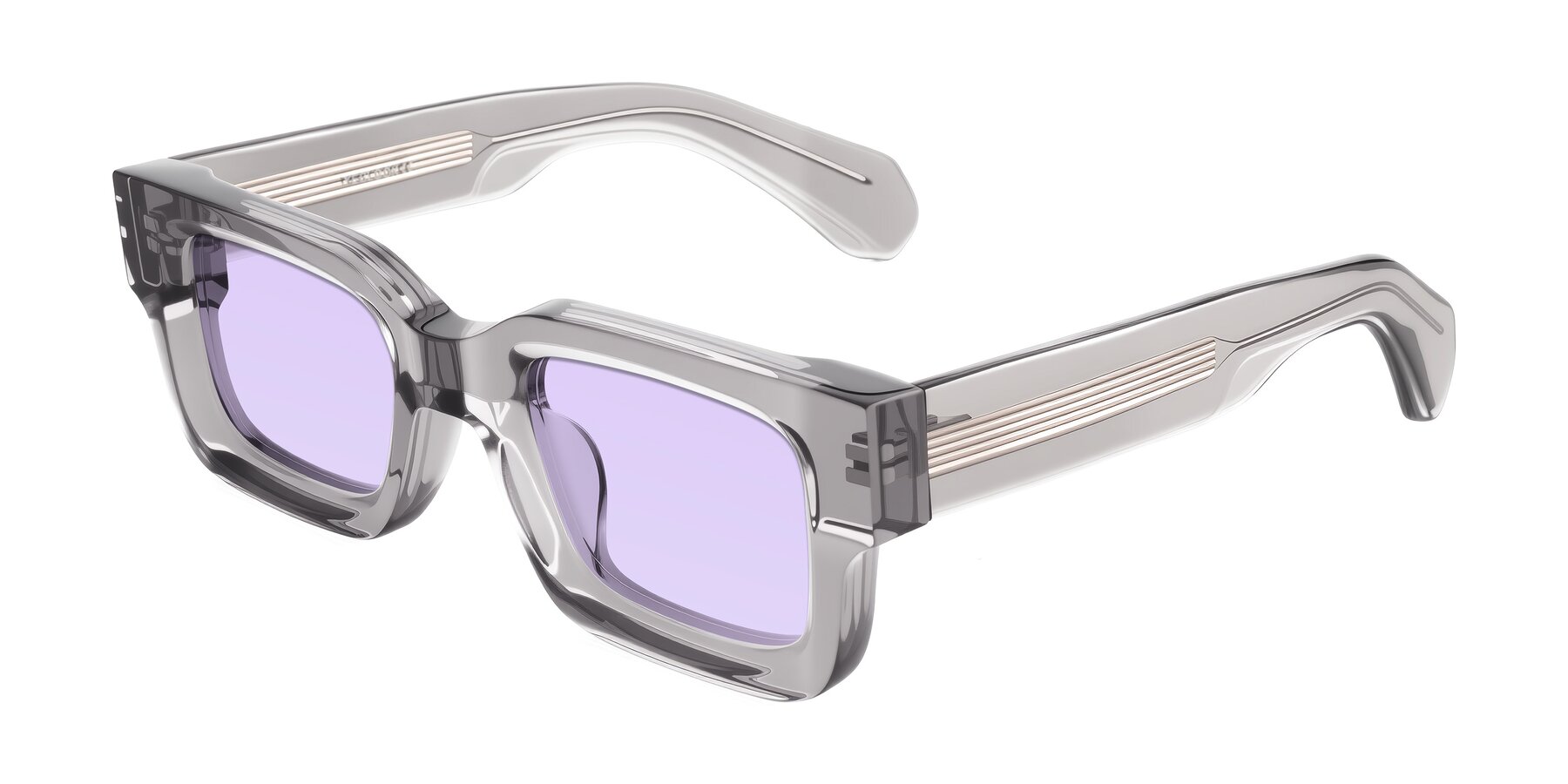 Angle of Nuria in Transparent Gray with Light Purple Tinted Lenses