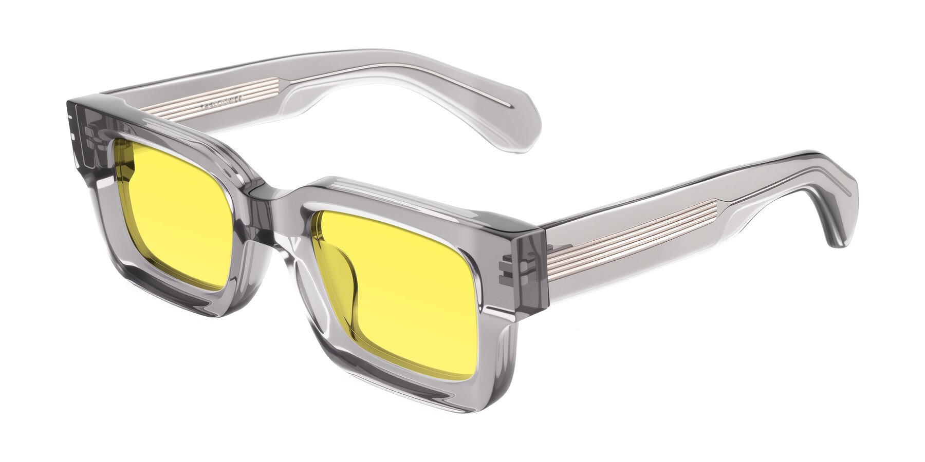 Angle of Nuria in Transparent Gray with Medium Yellow Tinted Lenses