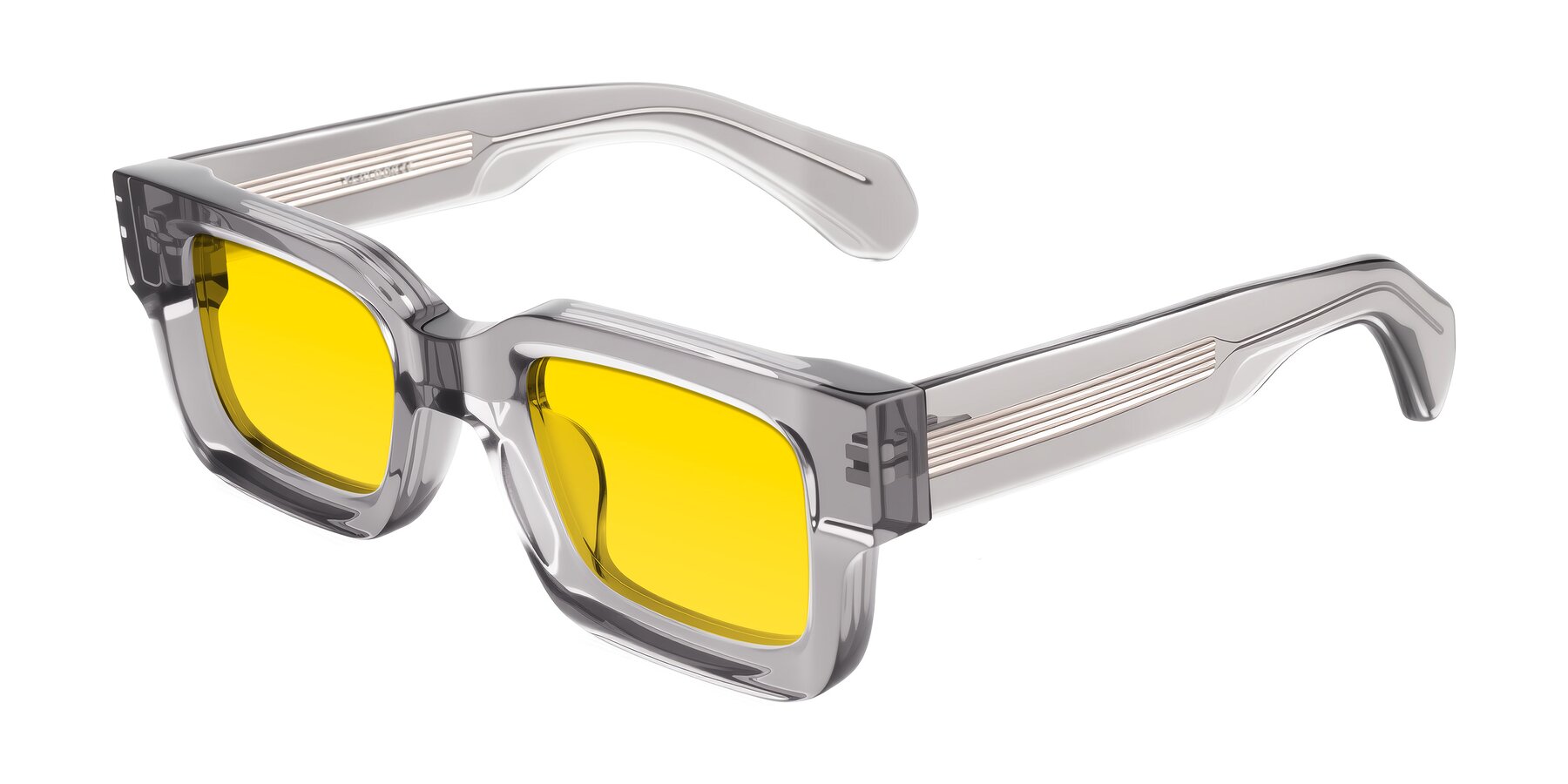 Angle of Nuria in Transparent Gray with Yellow Tinted Lenses