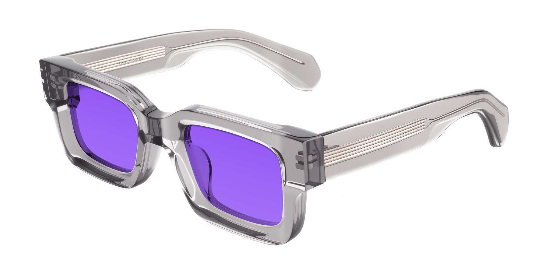 Angle of Nuria in Transparent Gray with Purple Tinted Lenses