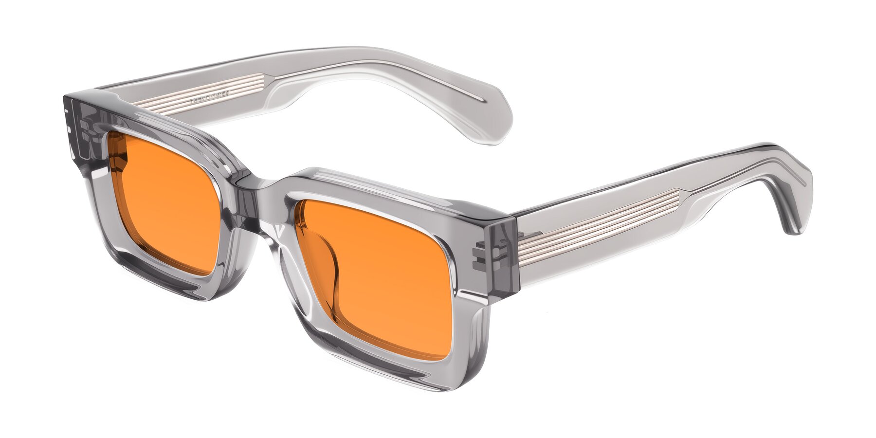 Angle of Nuria in Transparent Gray with Orange Tinted Lenses