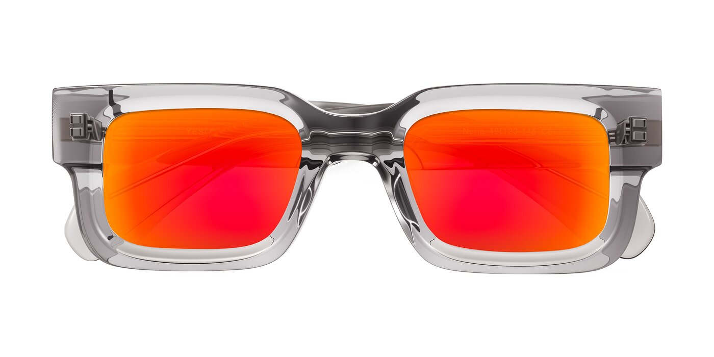 Nuria - Transparent Gray Flash Mirrored Sunglasses