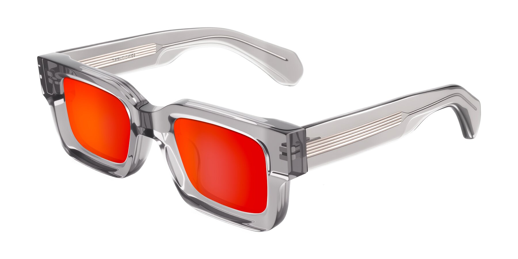 Angle of Nuria in Transparent Gray with Red Gold Mirrored Lenses