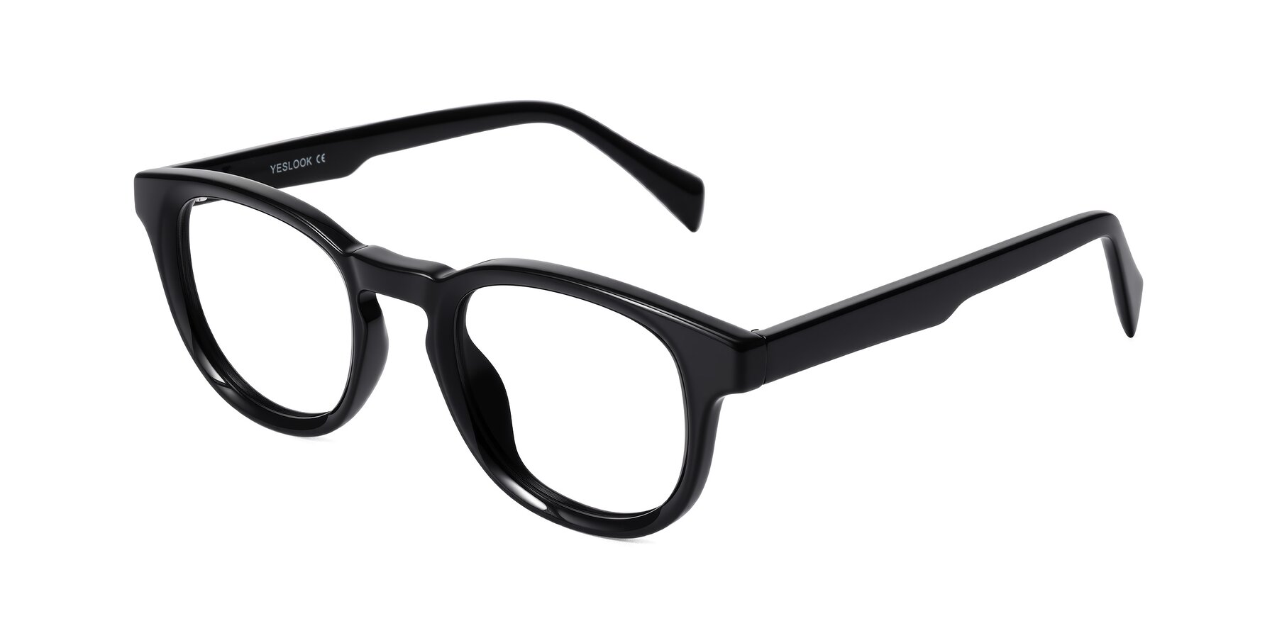 Angle of Iffer in Black with Clear Eyeglass Lenses