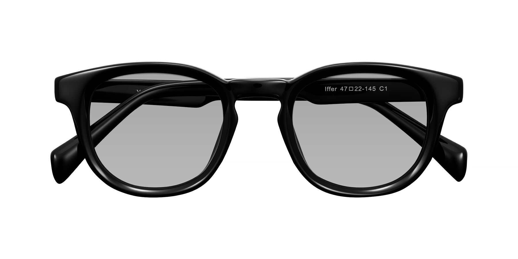 Folded Front of Iffer in Black with Light Gray Tinted Lenses