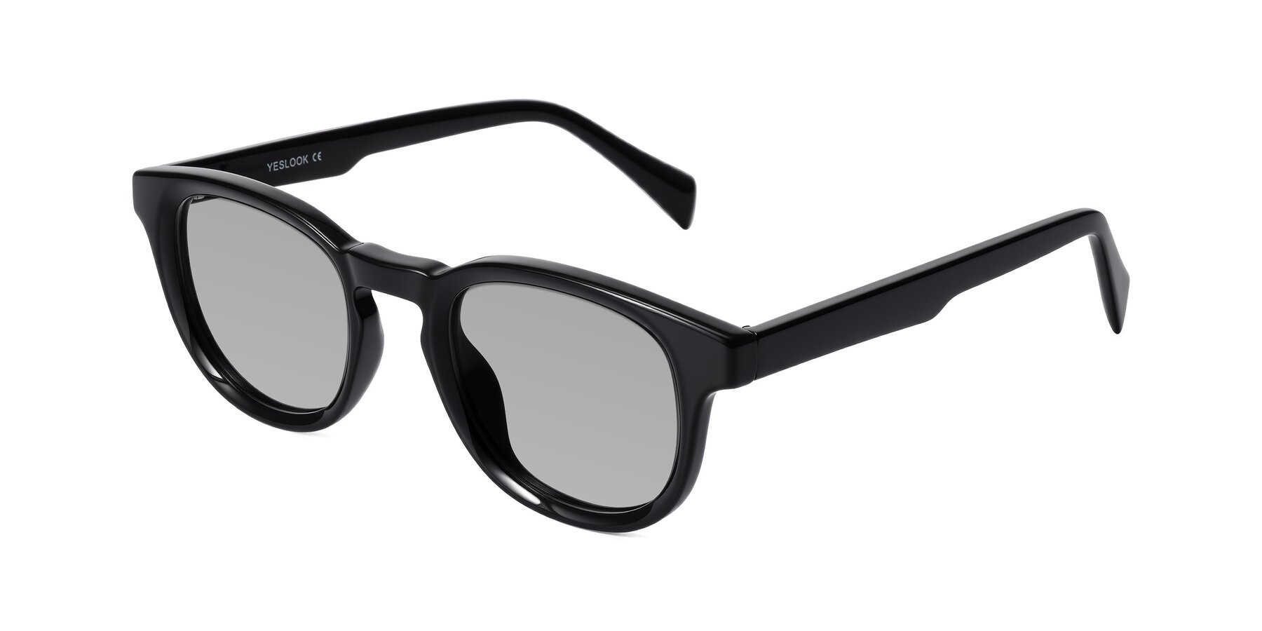 Angle of Iffer in Black with Light Gray Tinted Lenses