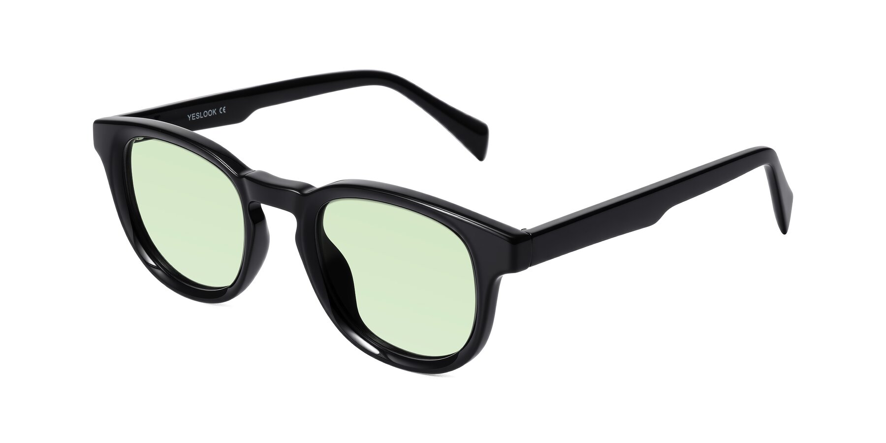 Angle of Iffer in Black with Light Green Tinted Lenses