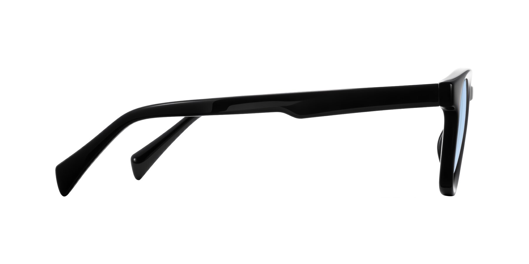 Side of Iffer in Black with Light Blue Tinted Lenses