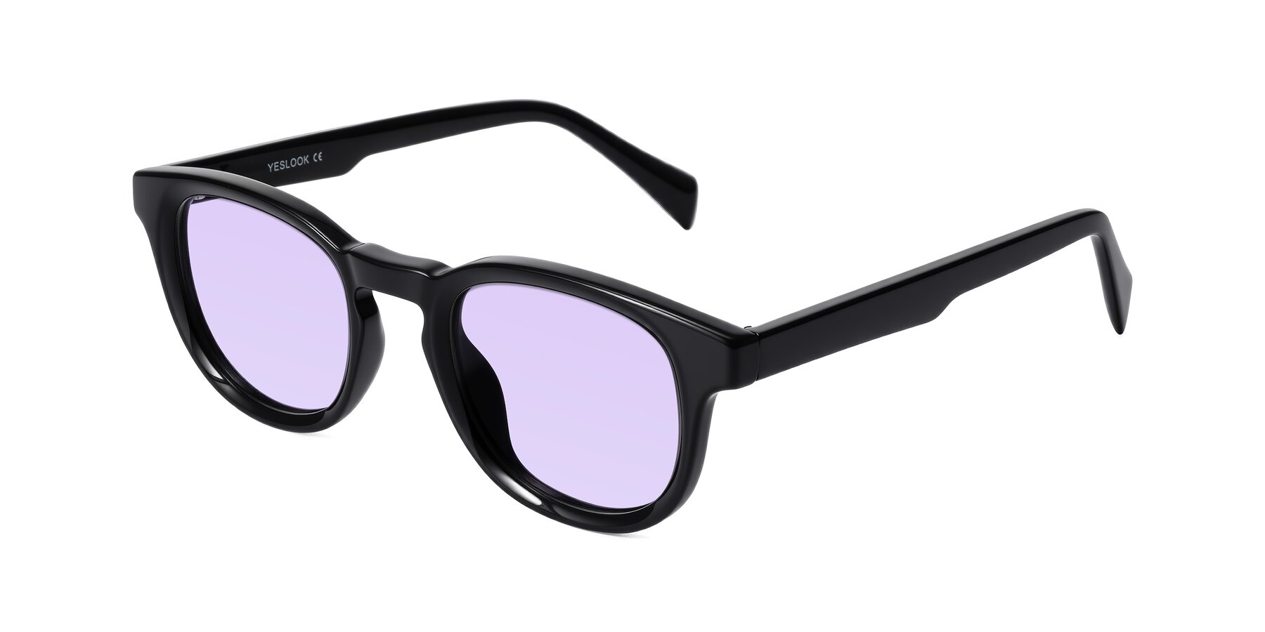 Angle of Iffer in Black with Light Purple Tinted Lenses