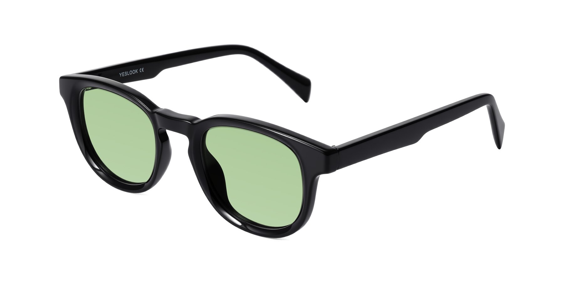 Angle of Iffer in Black with Medium Green Tinted Lenses
