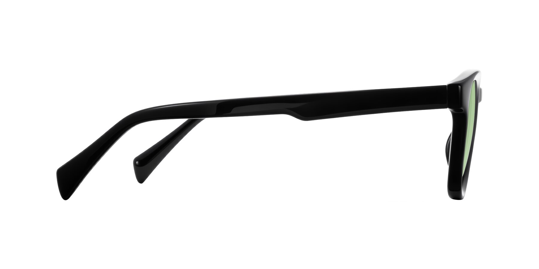 Side of Iffer in Black with Medium Green Tinted Lenses