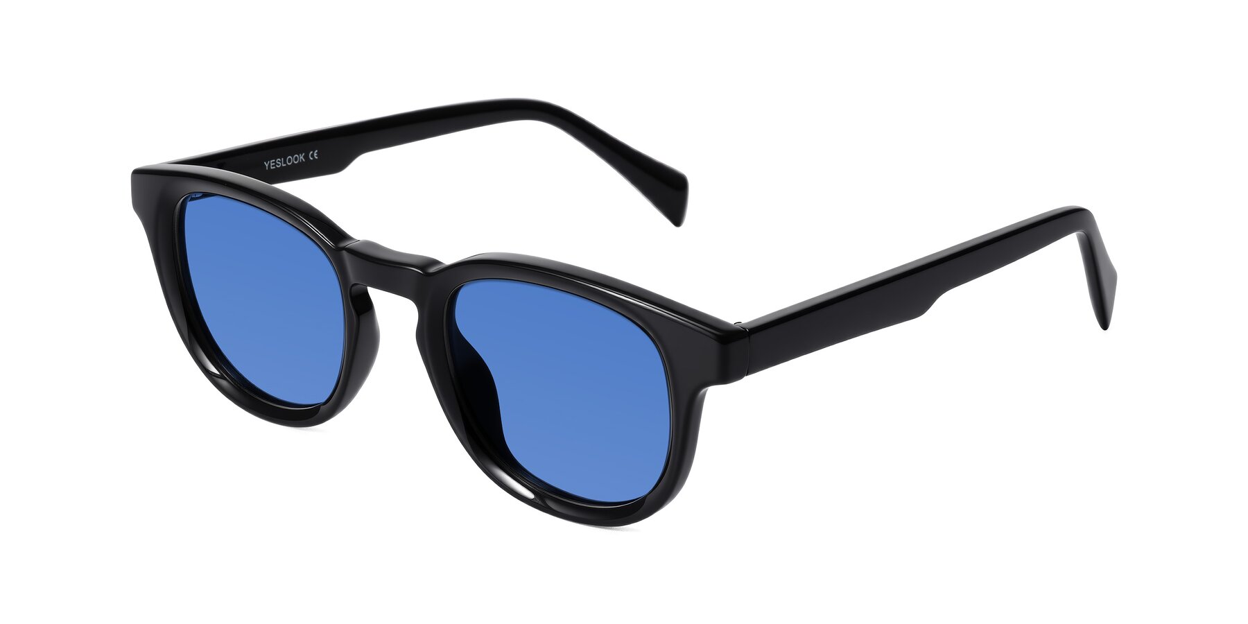 Angle of Iffer in Black with Blue Tinted Lenses