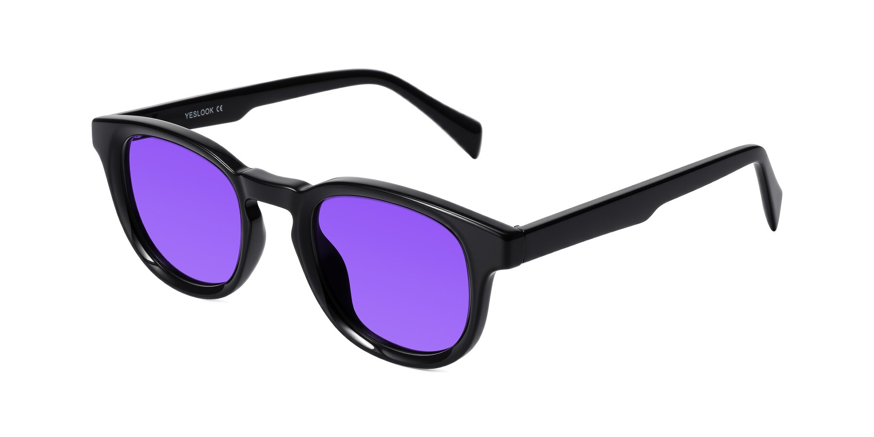 Angle of Iffer in Black with Purple Tinted Lenses