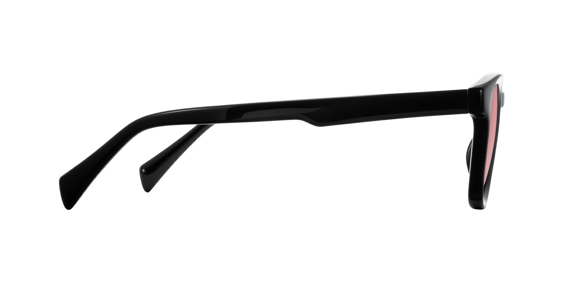 Side of Iffer in Black with Medium Garnet Tinted Lenses