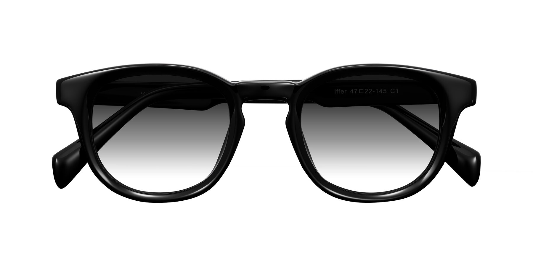 Folded Front of Iffer in Black with Gray Gradient Lenses