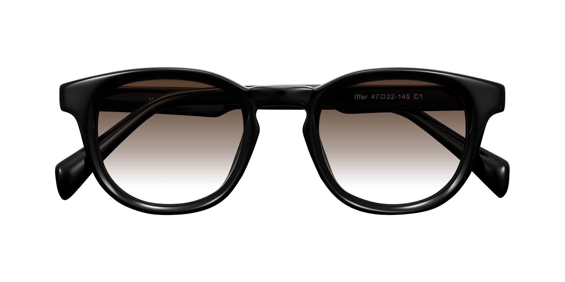 Folded Front of Iffer in Black with Brown Gradient Lenses