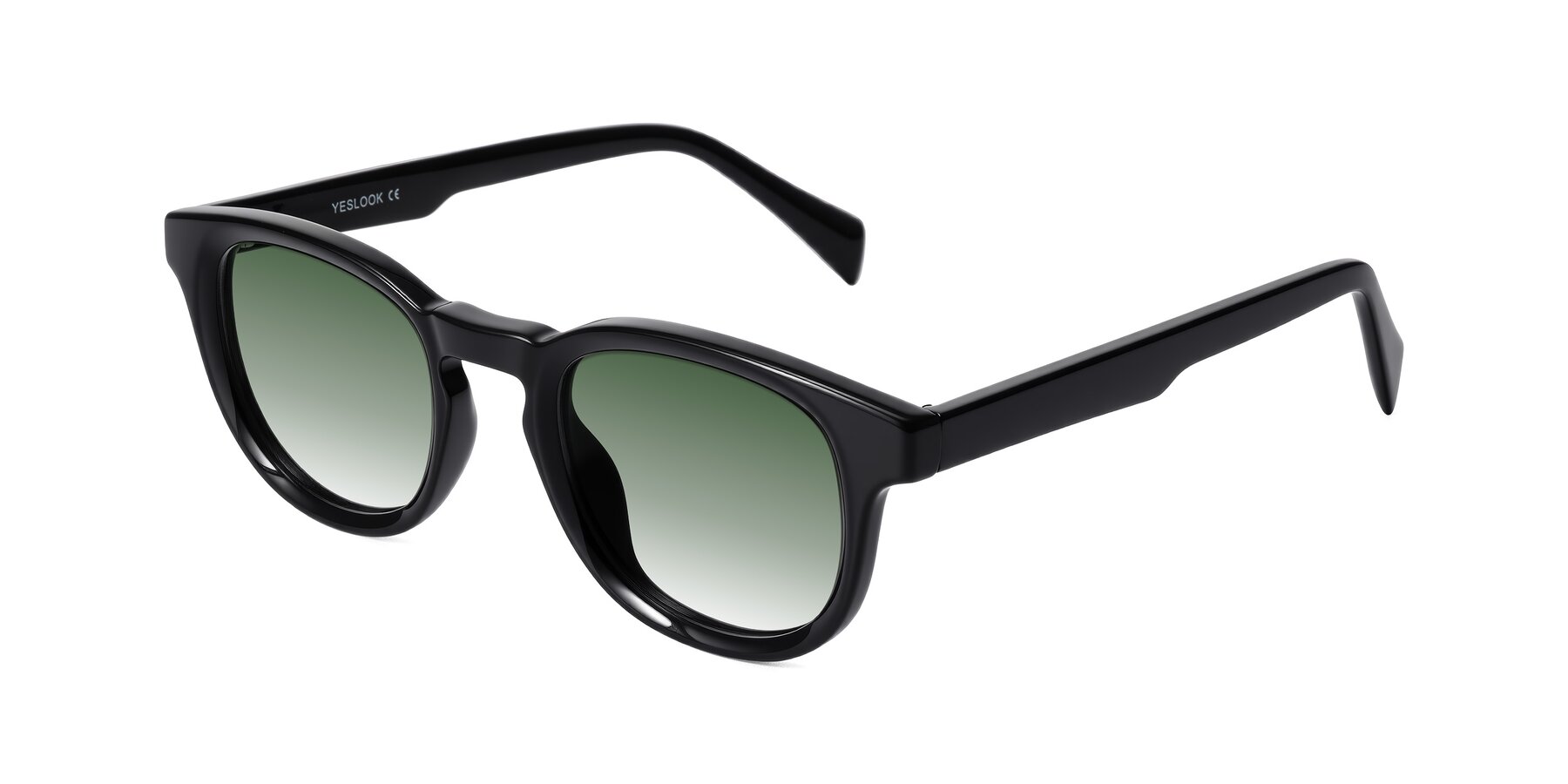 Angle of Iffer in Black with Green Gradient Lenses