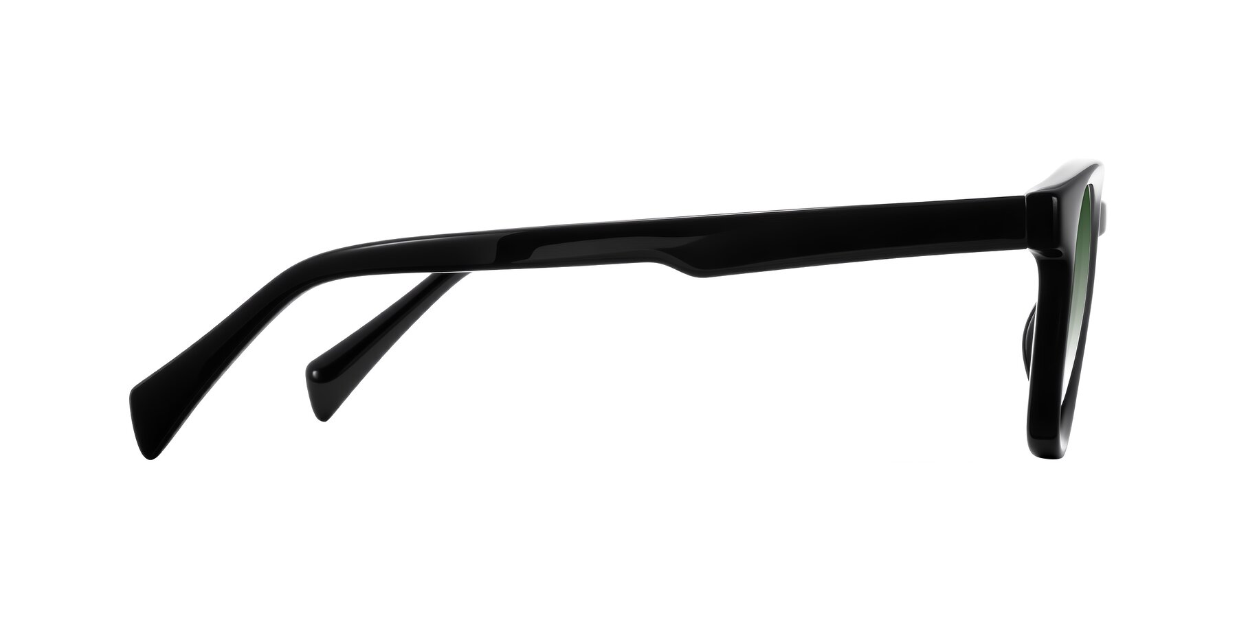 Side of Iffer in Black with Green Gradient Lenses