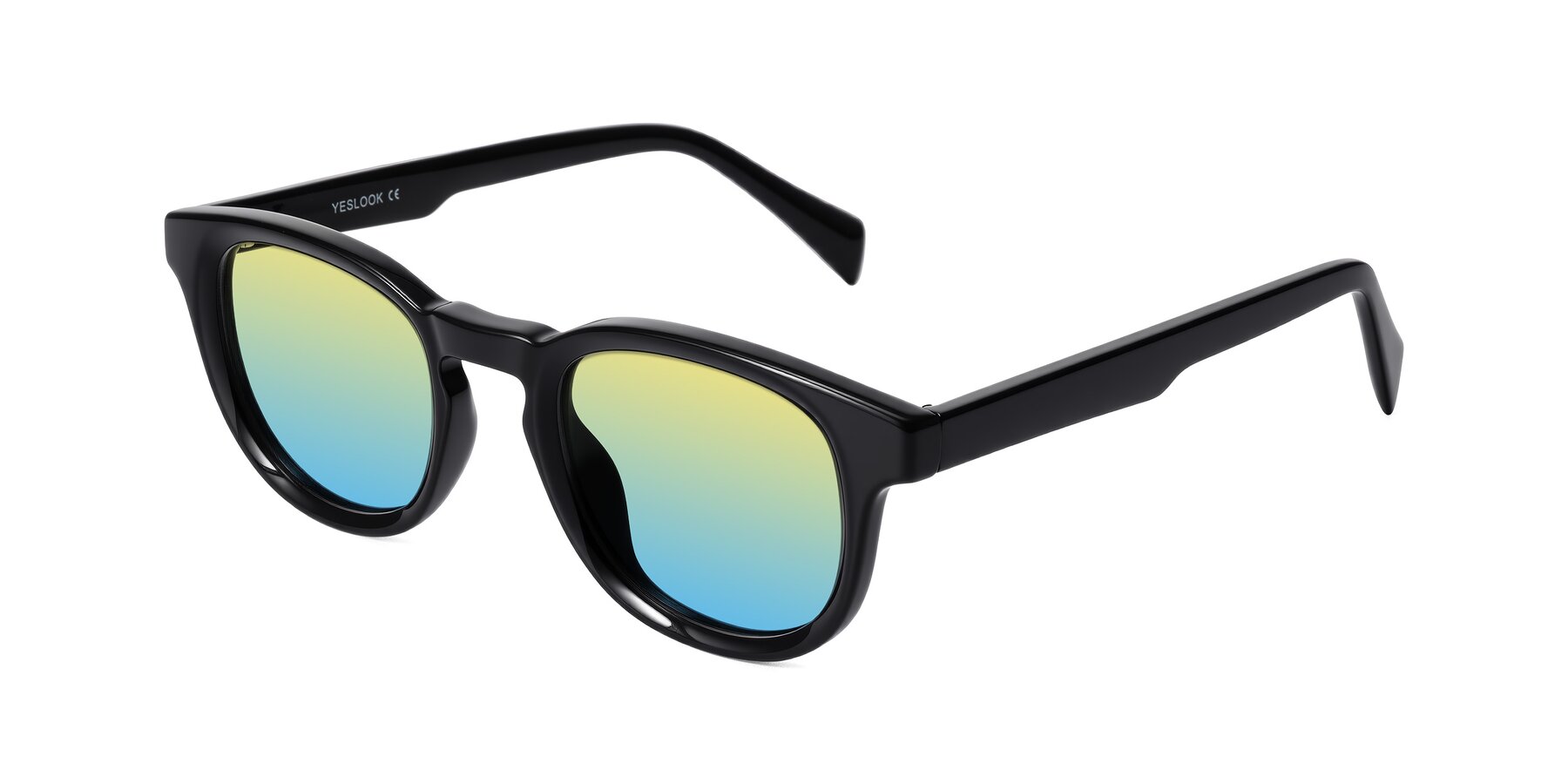 Angle of Iffer in Black with Yellow / Blue Gradient Lenses