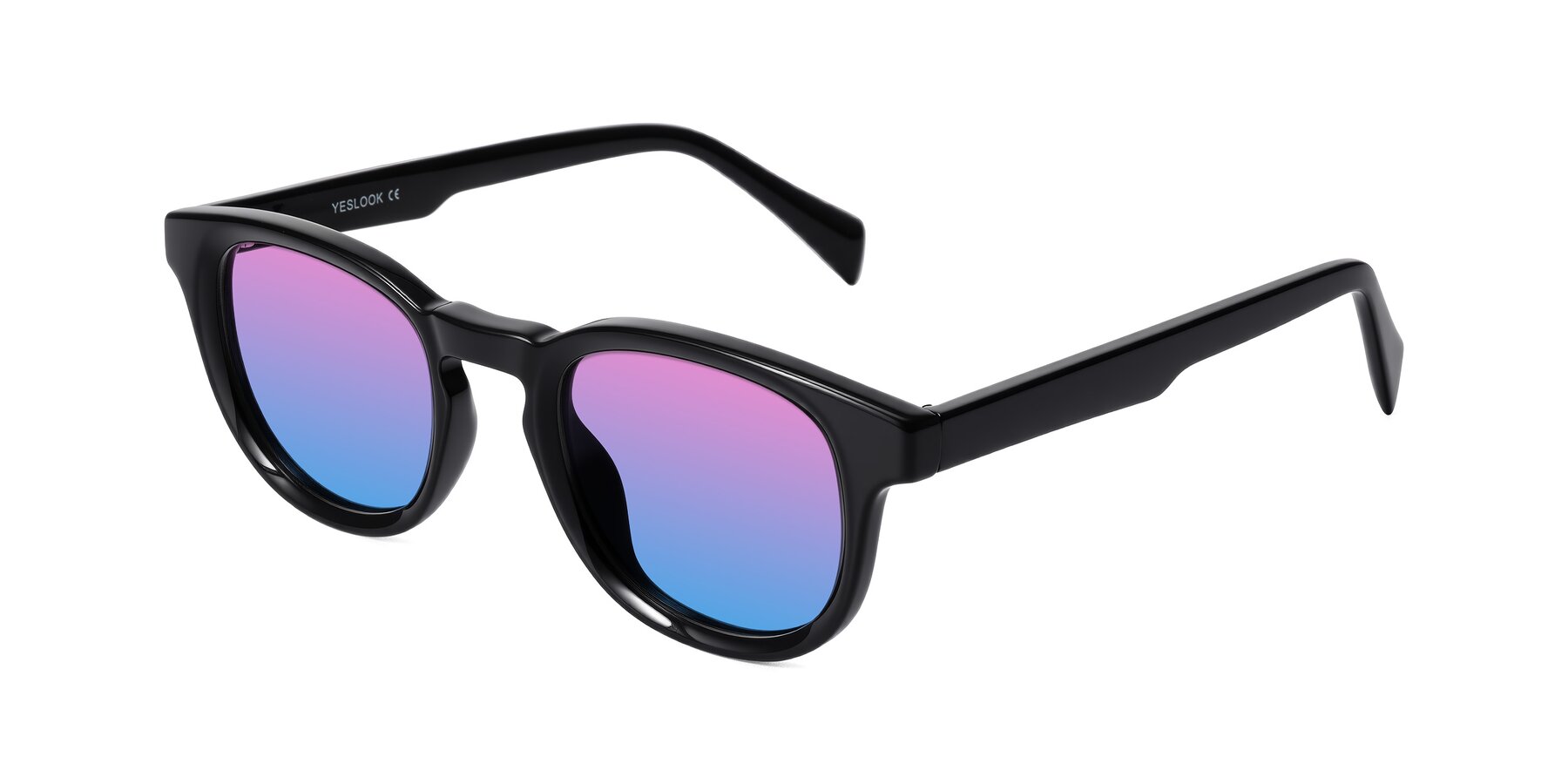 Angle of Iffer in Black with Pink / Blue Gradient Lenses