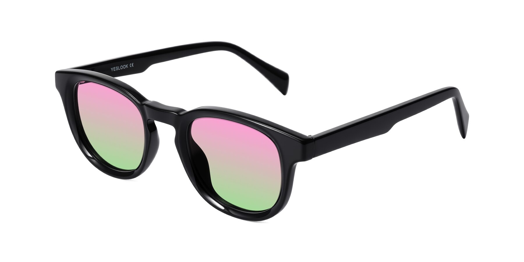 Angle of Iffer in Black with Pink / Green Gradient Lenses