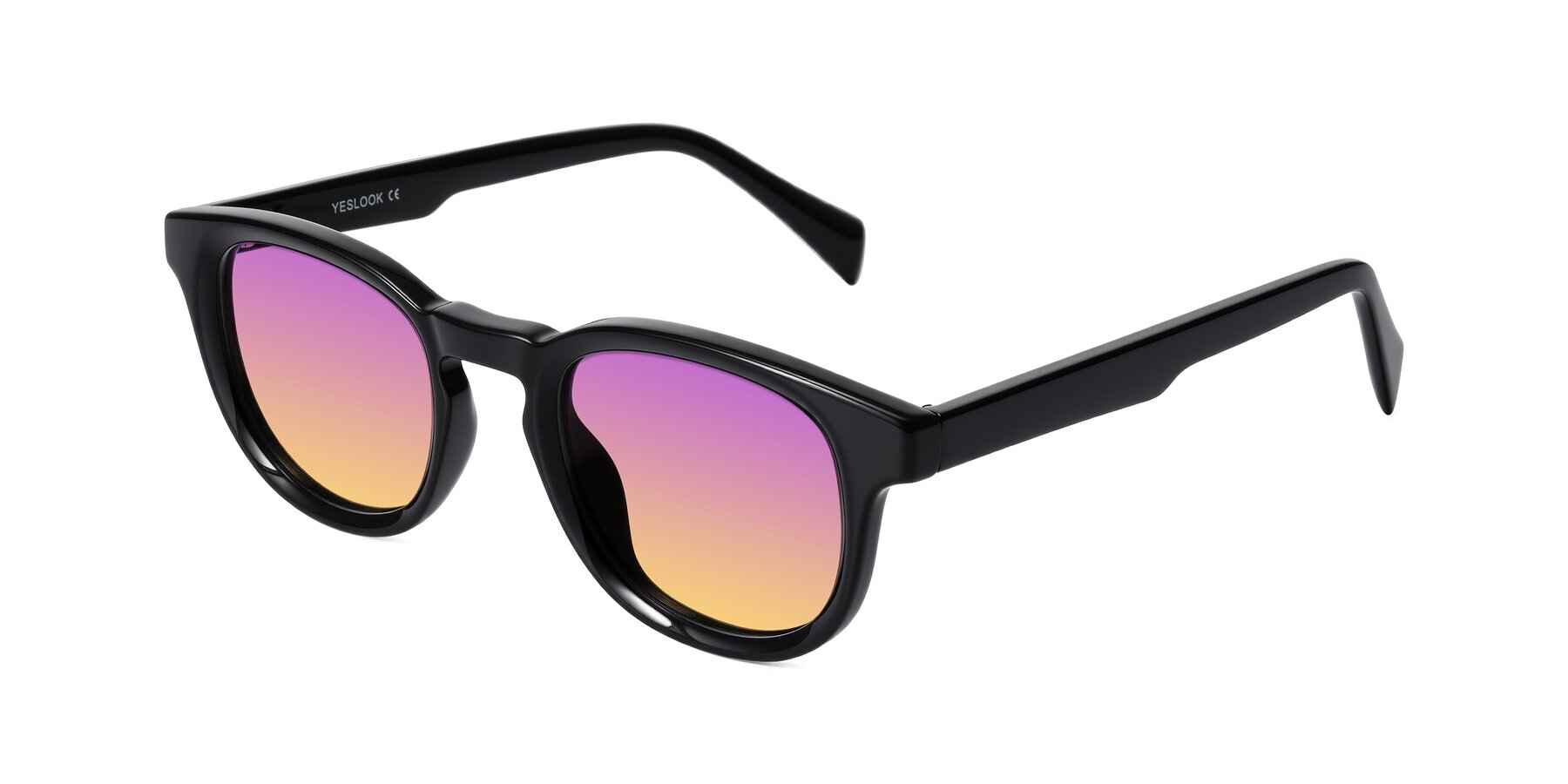 Angle of Iffer in Black with Purple / Yellow Gradient Lenses