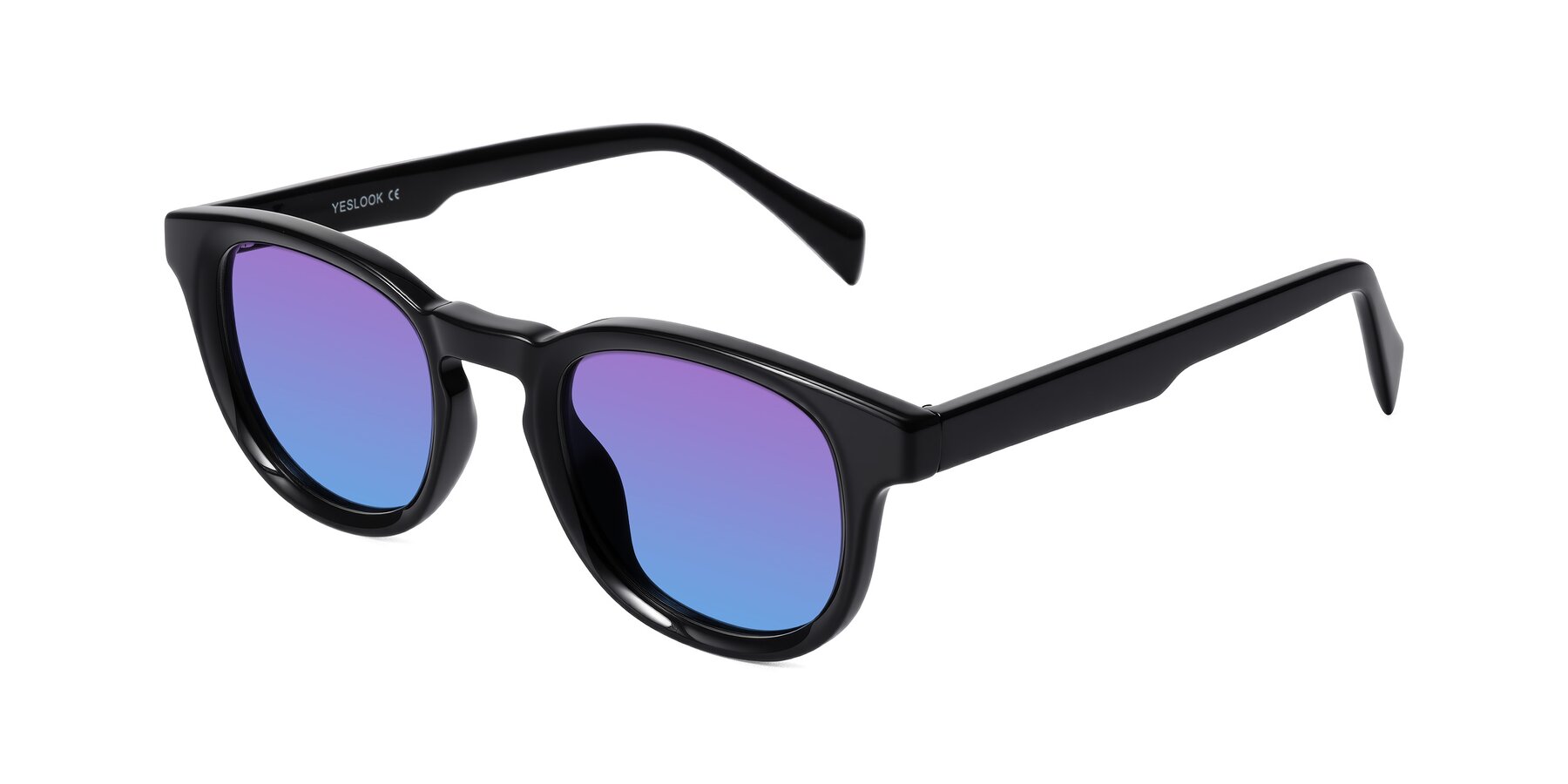 Angle of Iffer in Black with Purple / Blue Gradient Lenses