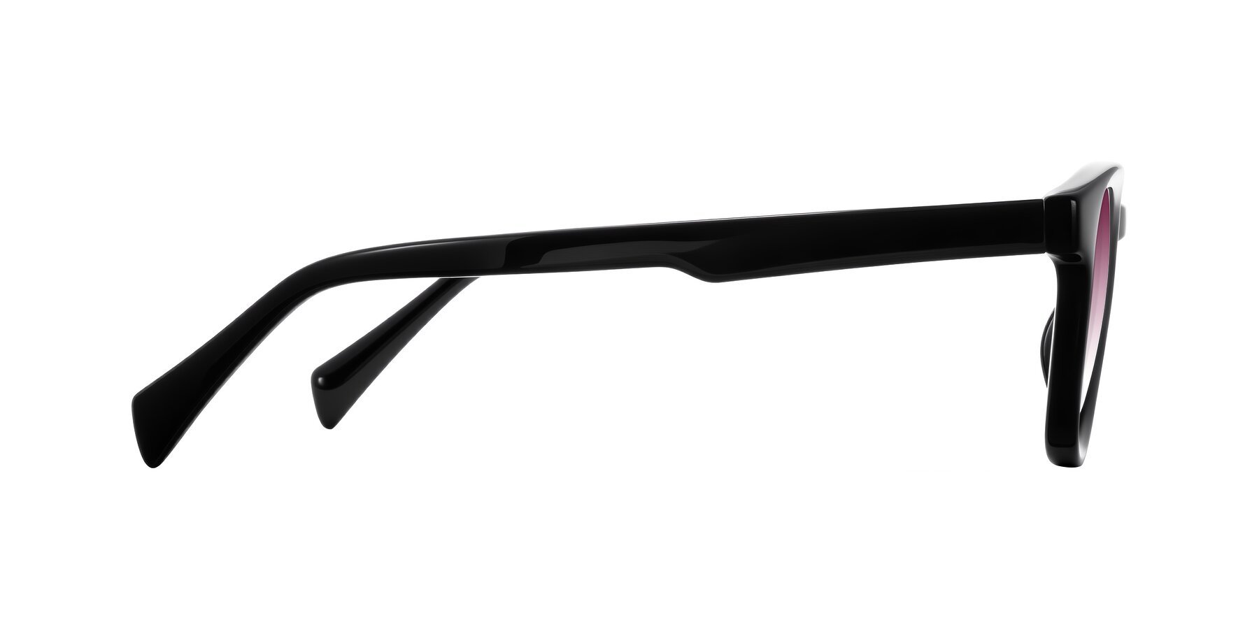 Side of Iffer in Black with Wine Gradient Lenses