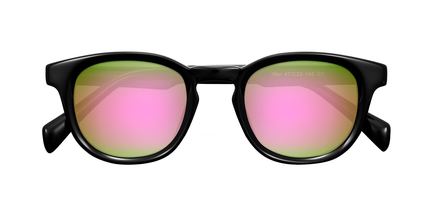 Iffer - Black Flash Mirrored Sunglasses