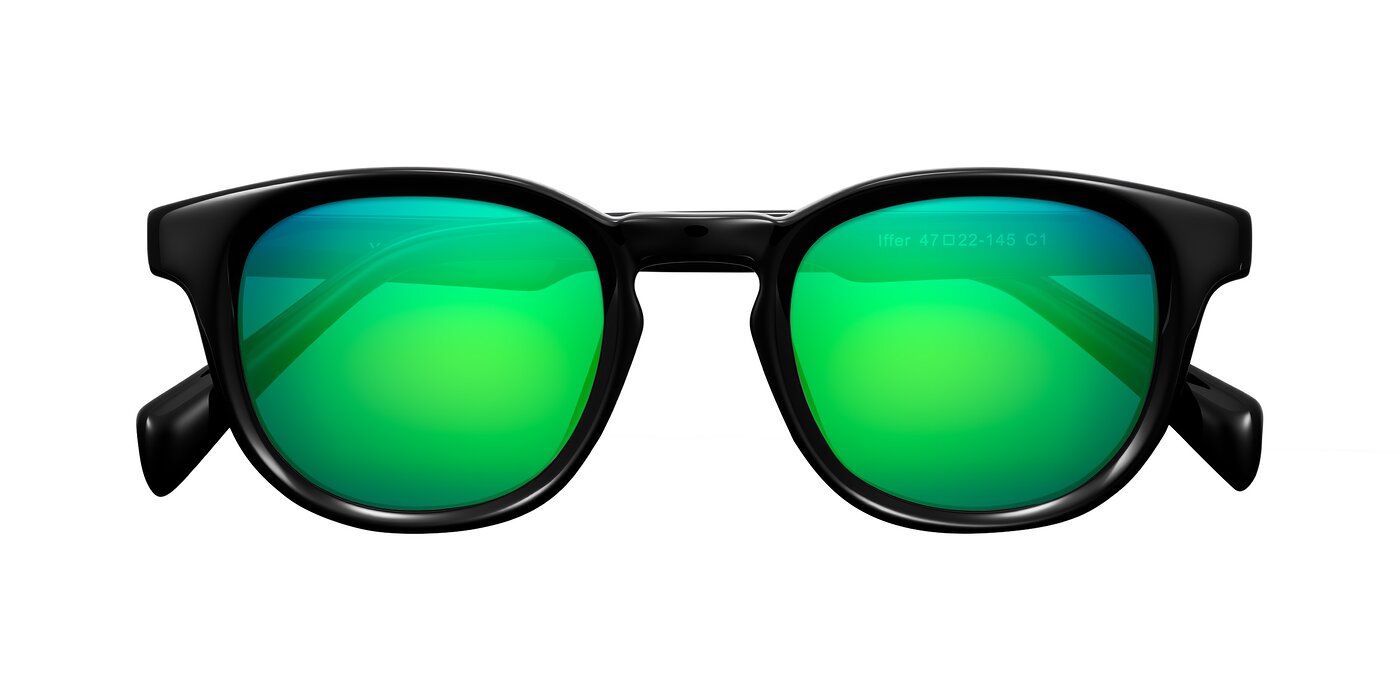 Iffer - Black Flash Mirrored Sunglasses