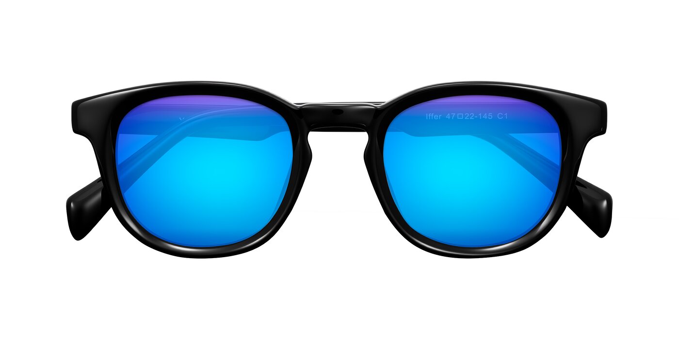 Iffer - Black Flash Mirrored Sunglasses