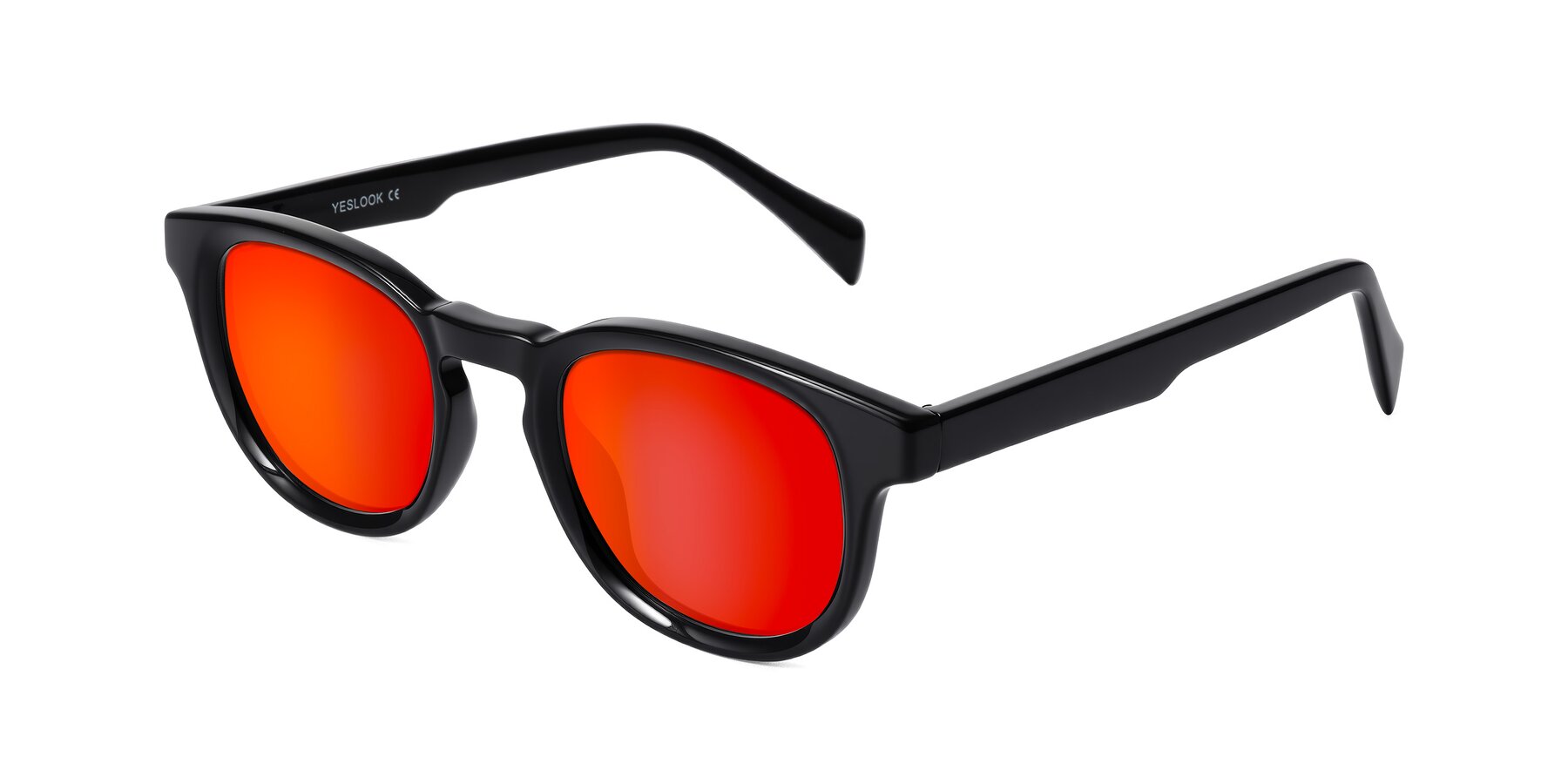 Angle of Iffer in Black with Red Gold Mirrored Lenses