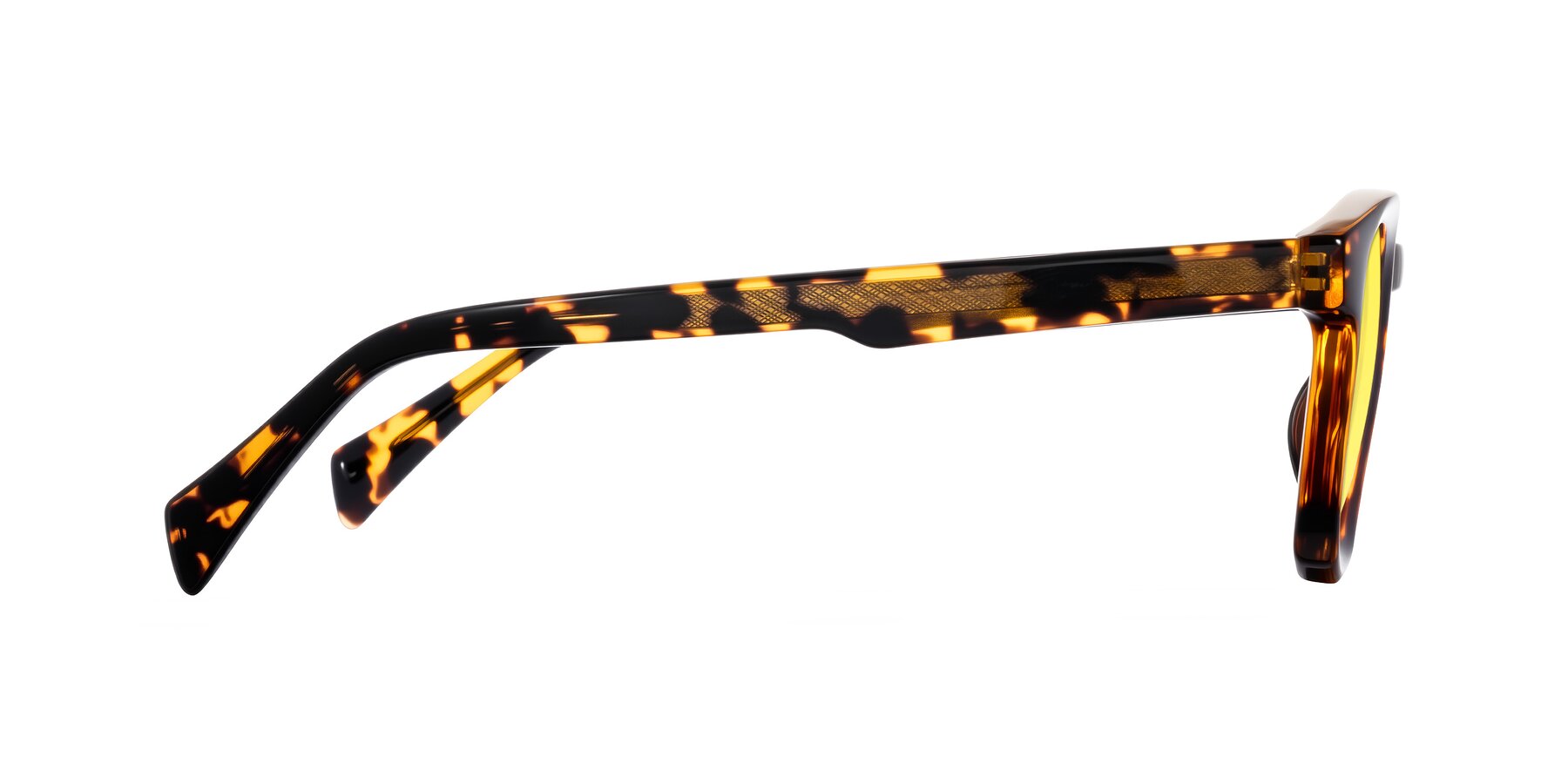 Side of Iffer in Tortoise with Medium Yellow Tinted Lenses